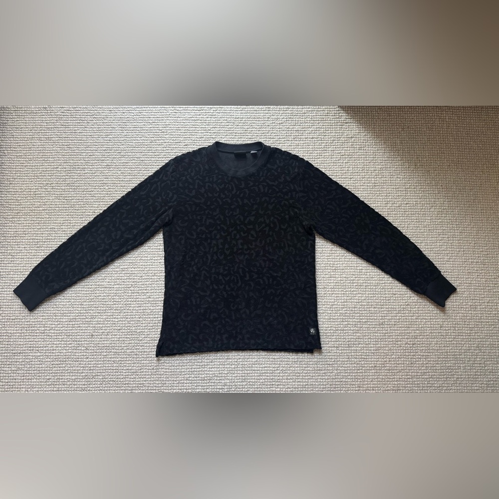 PS Paul Smith Black Textured Leopard Pattern Sweatshirt – Size S